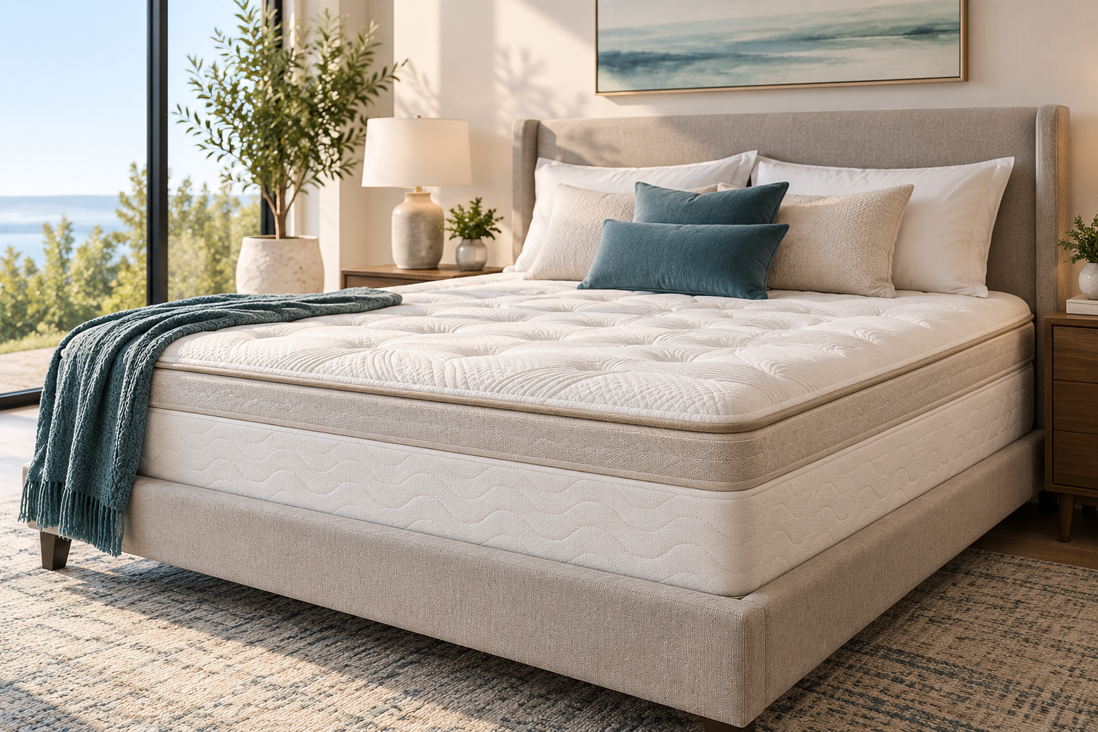 Premium memory foam mattress in a bedroom setting