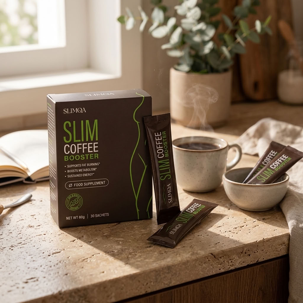 Slimqa Sachet in den Kaffee einrühren